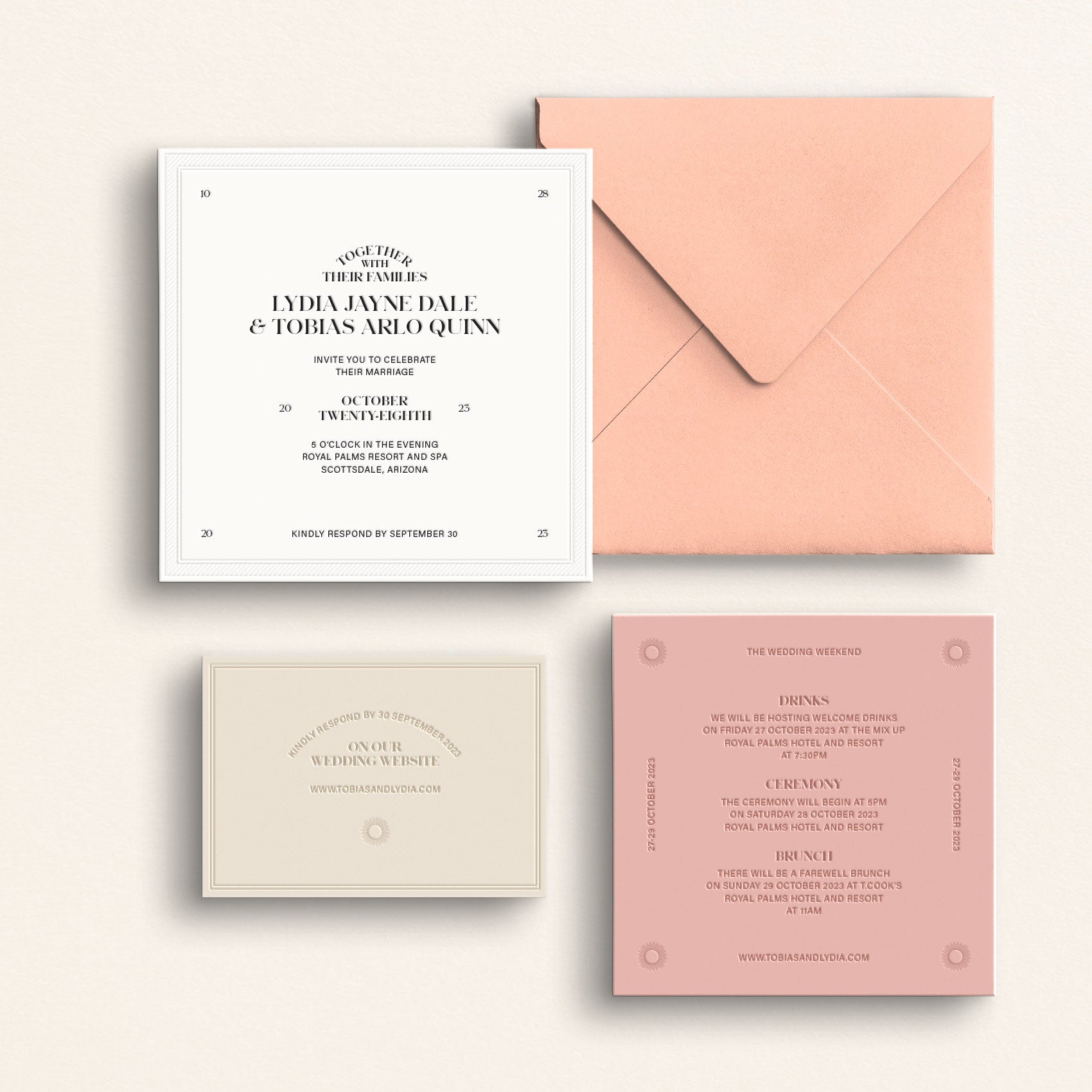 The Bohemia Collection: Invitation Suite with Online Response Card