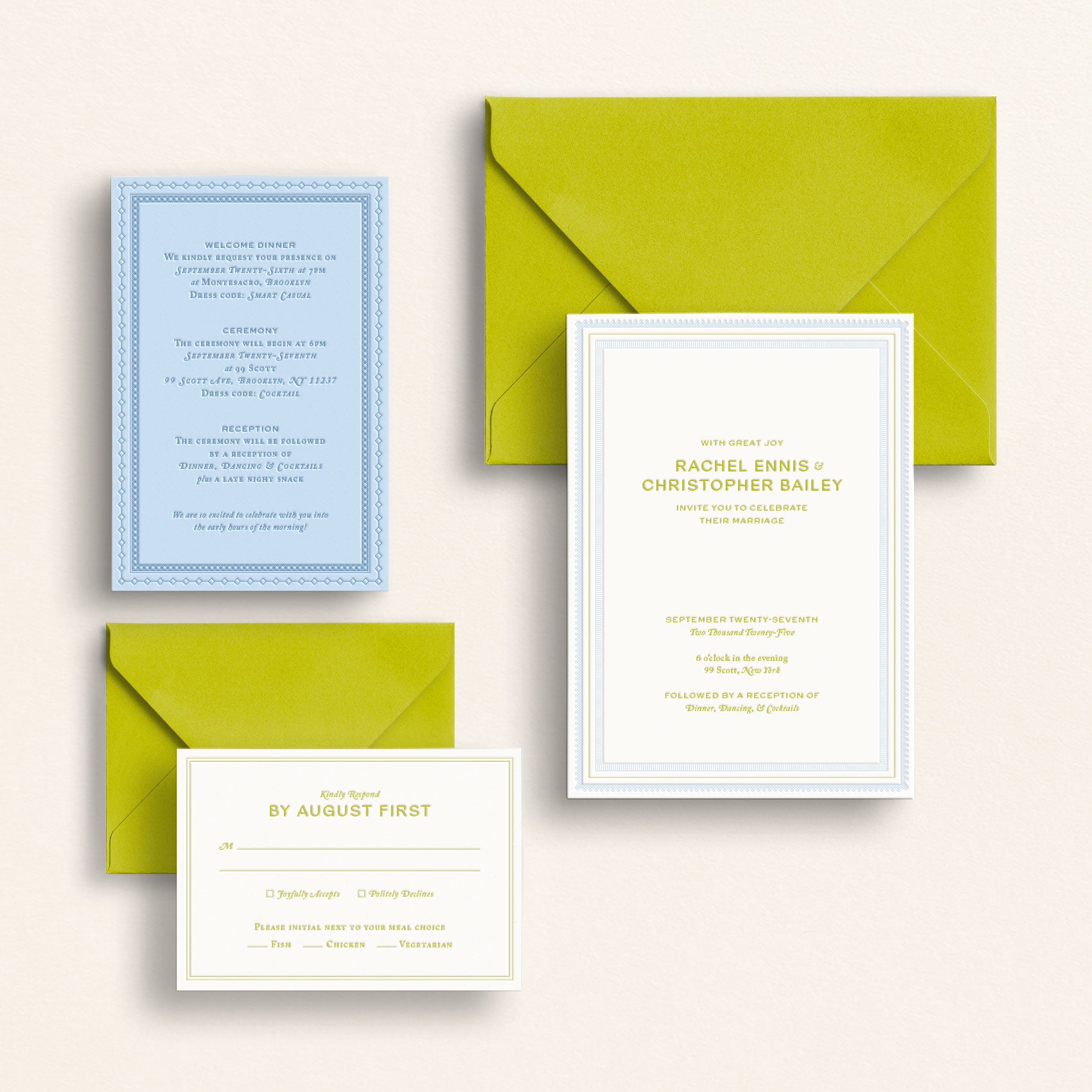 The Craftsman Collection: Invitation Suite with Mail-In Response