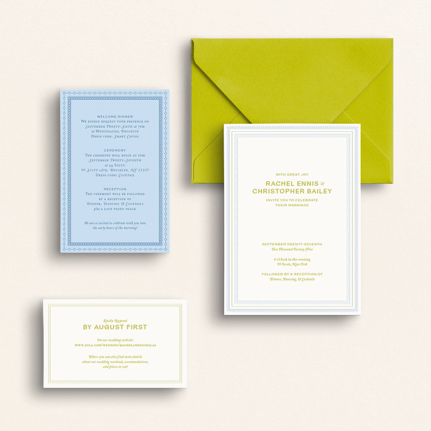 The Craftsman Collection: Invitation Suite with Online Response Card