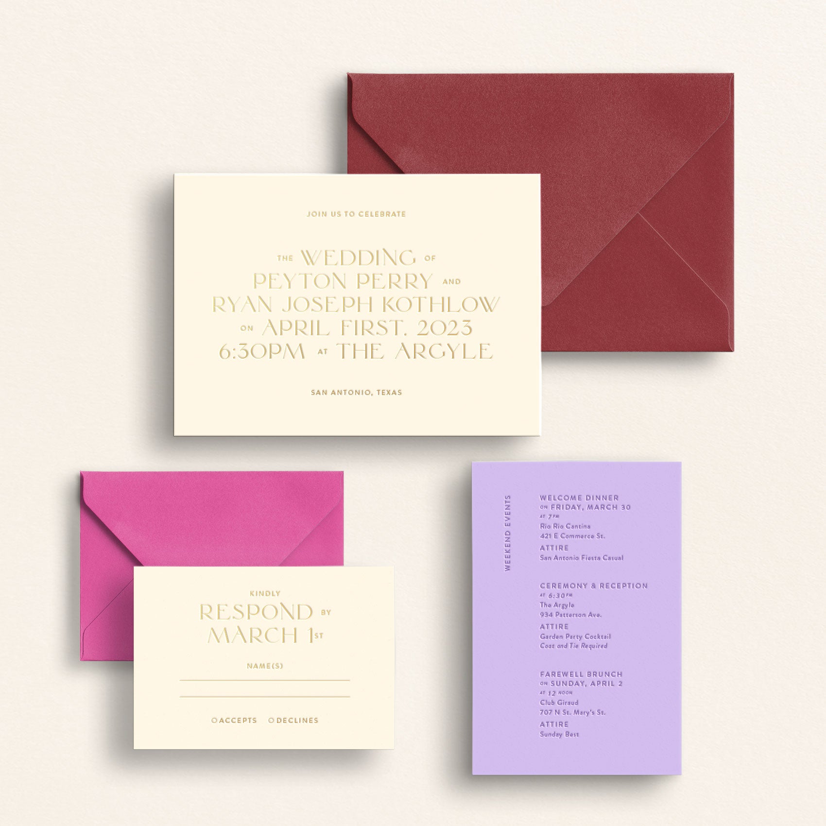 The Contemporary Collection: Invitation Suite with Mail-In Response