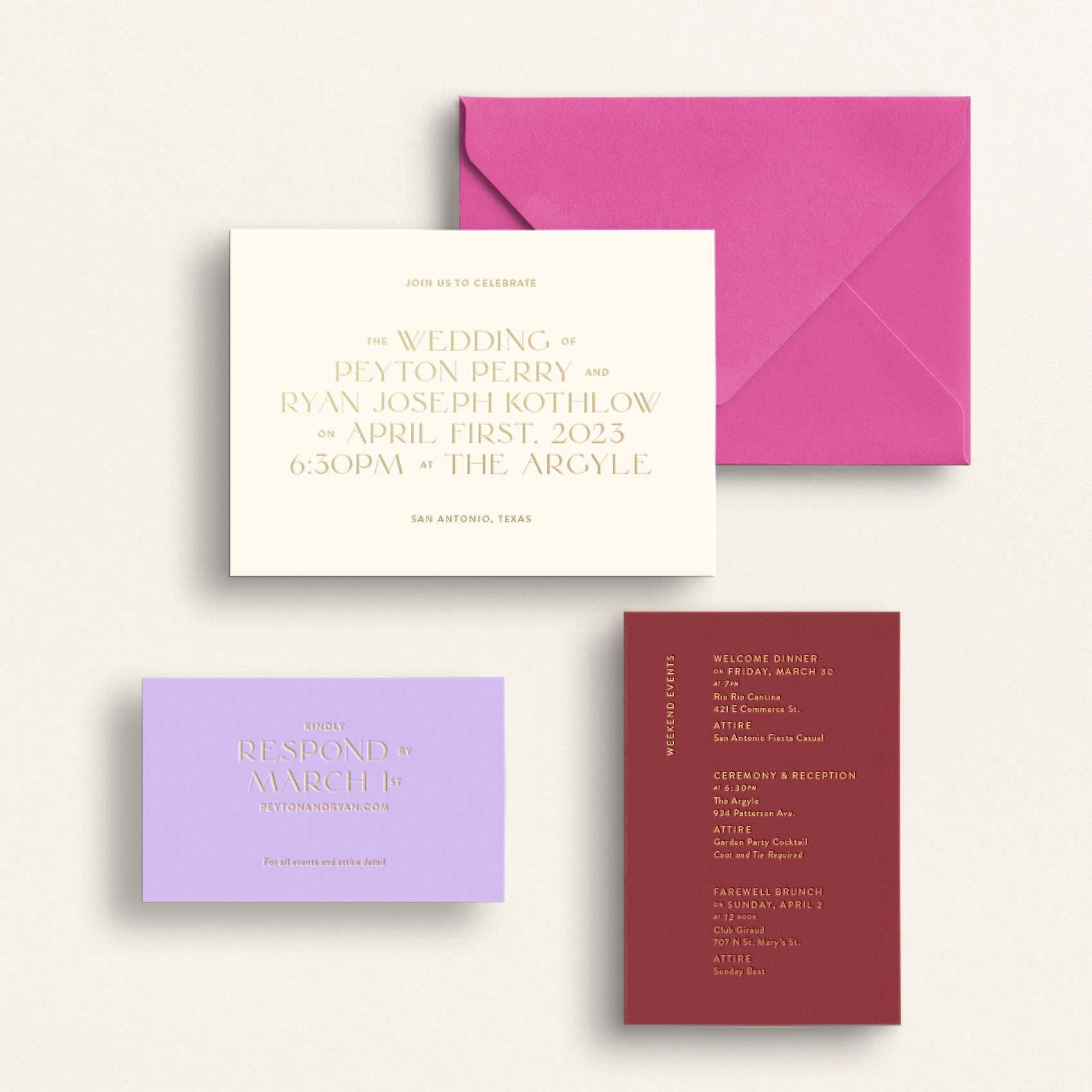 The Contemporary Collection: Invitation Suite with Online Response Card