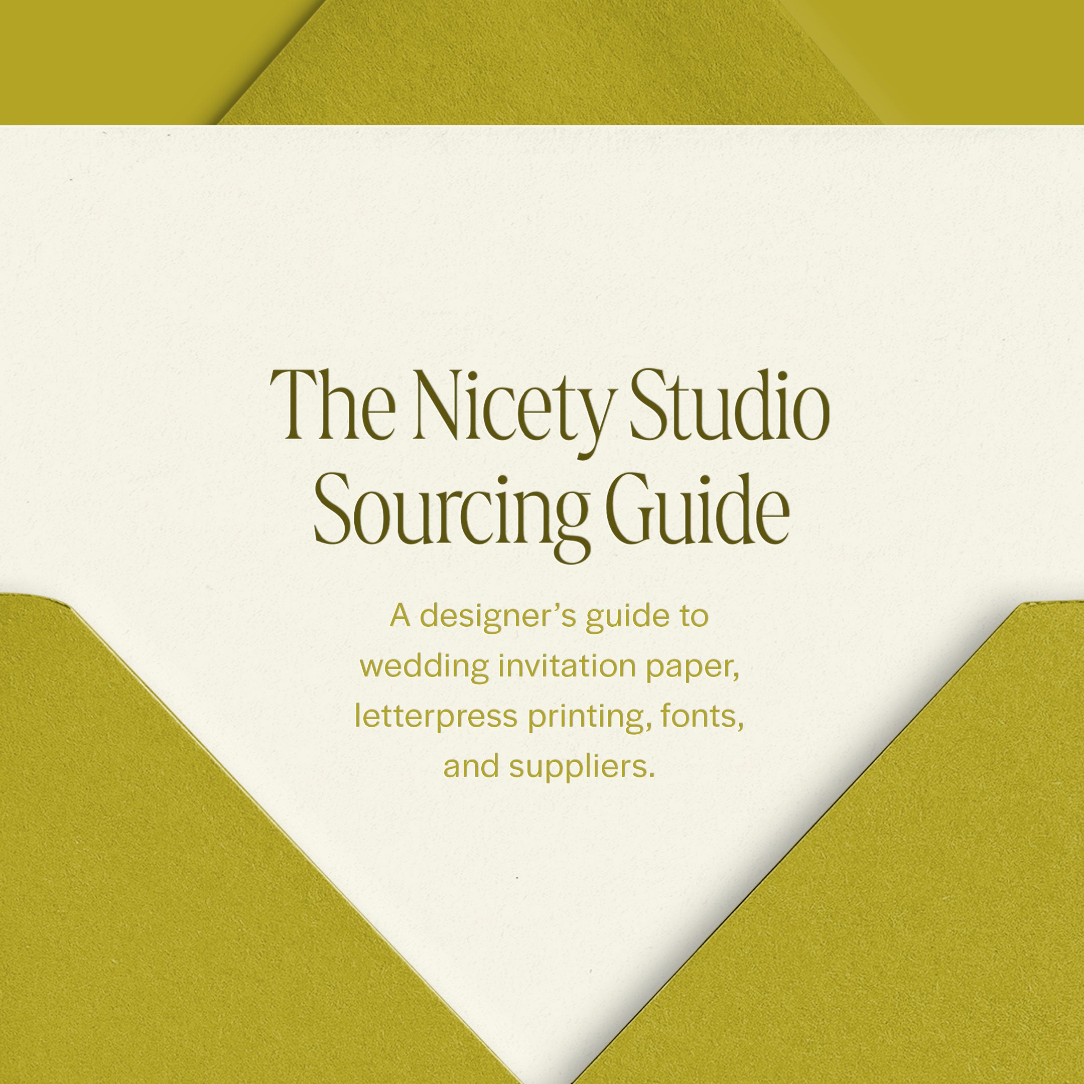 The Nicety Studio Sourcing Guide