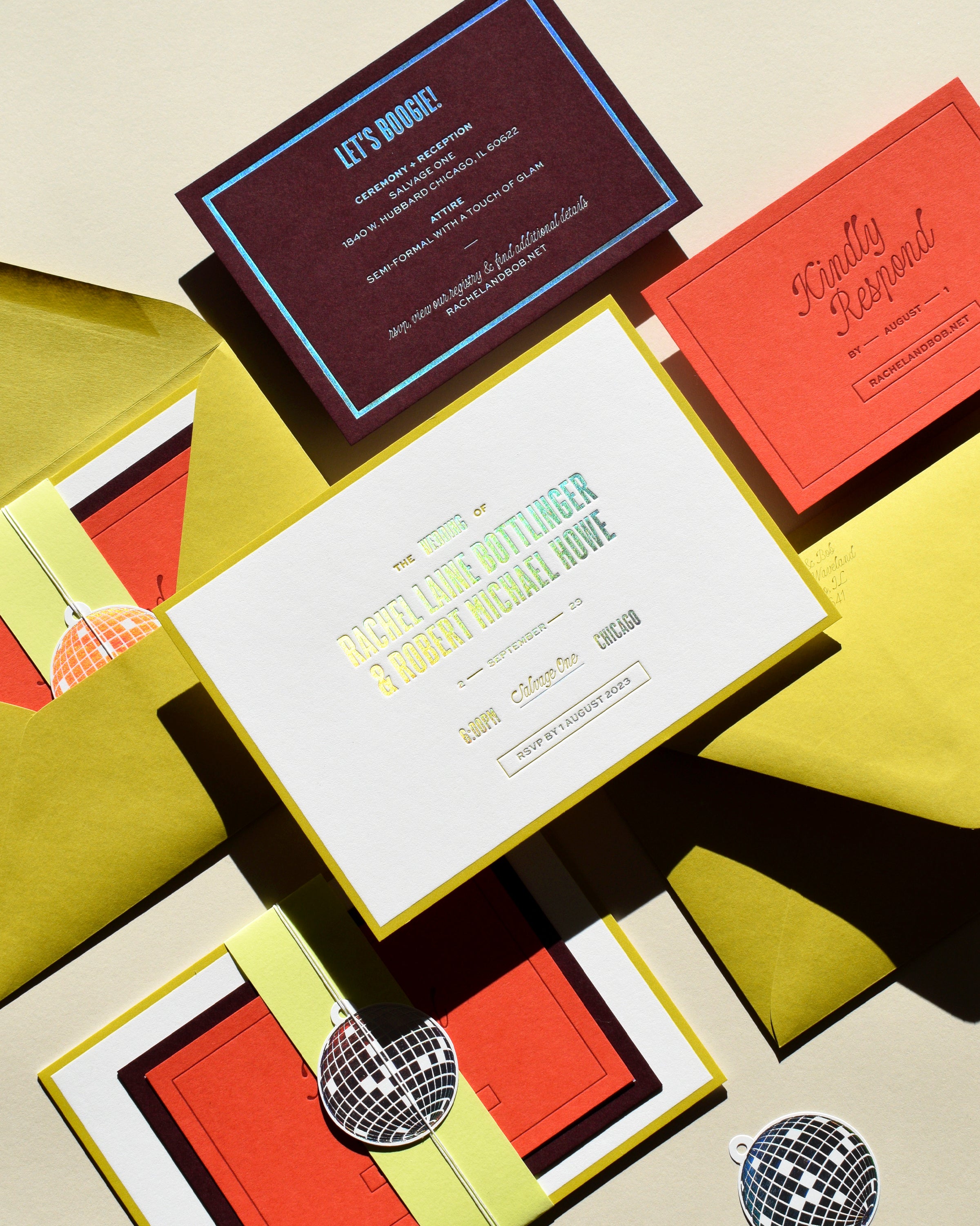 Holographic Foil Wedding Invitation