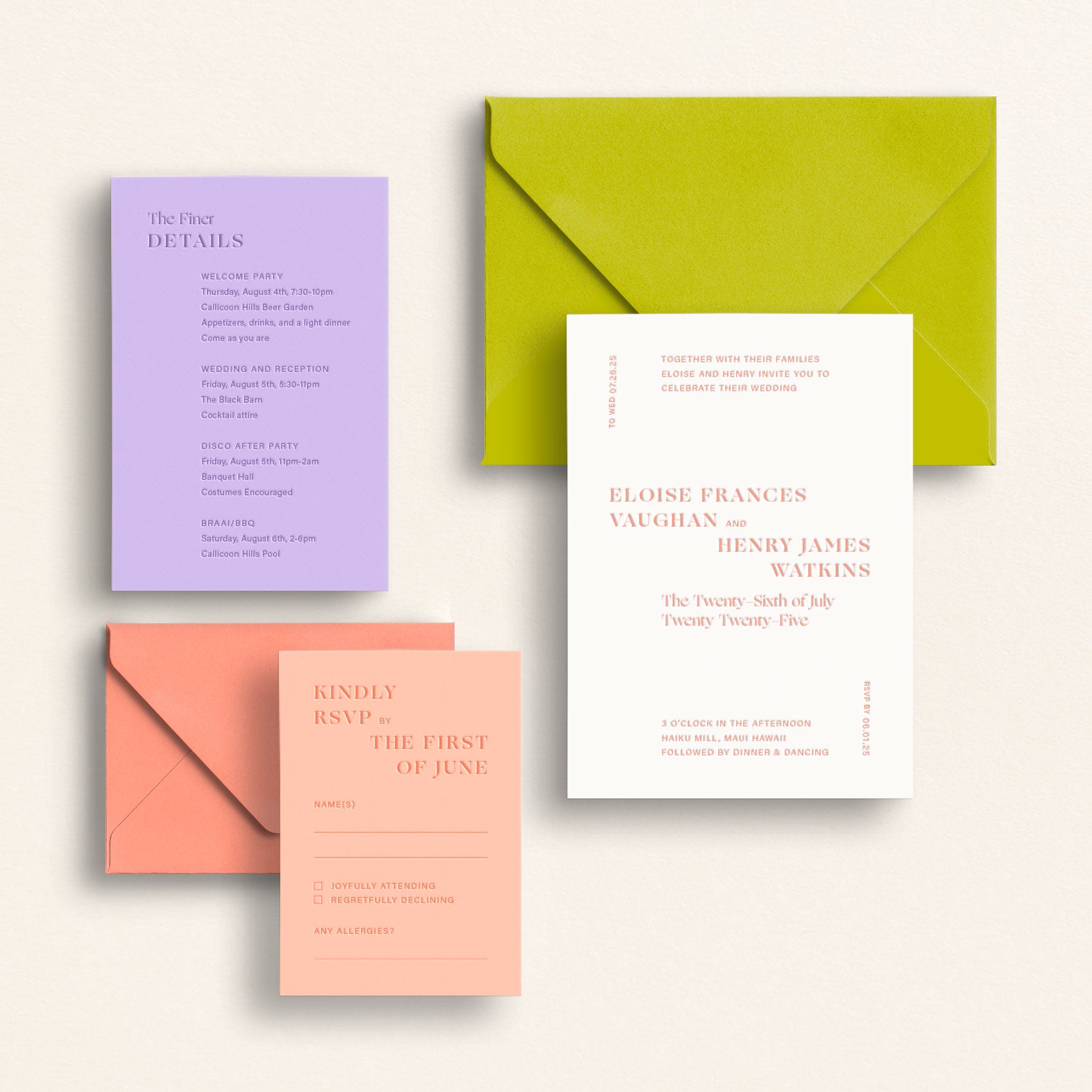 The Editorial Collection: Invitation Suite with Mail-In Response