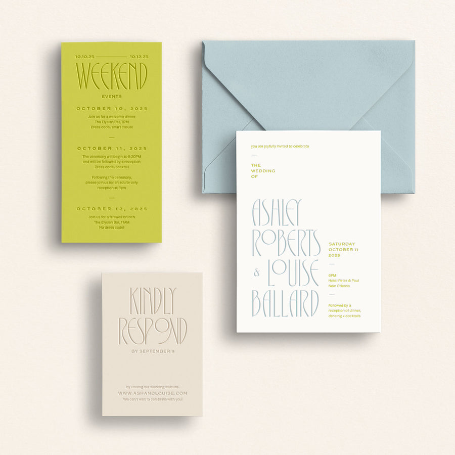 The Nouveau Collection: Invitation Suite with Online Response Card