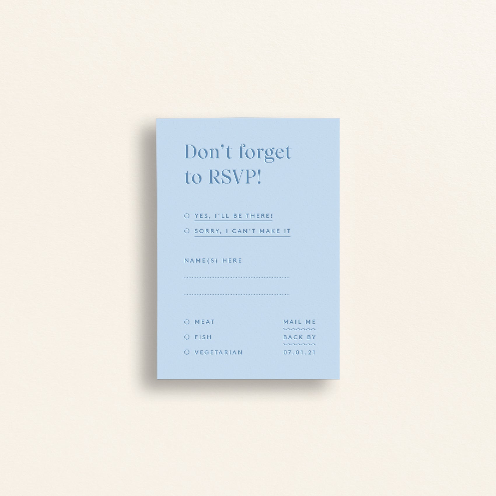 The Play Collection: Mail-In RSVP Card