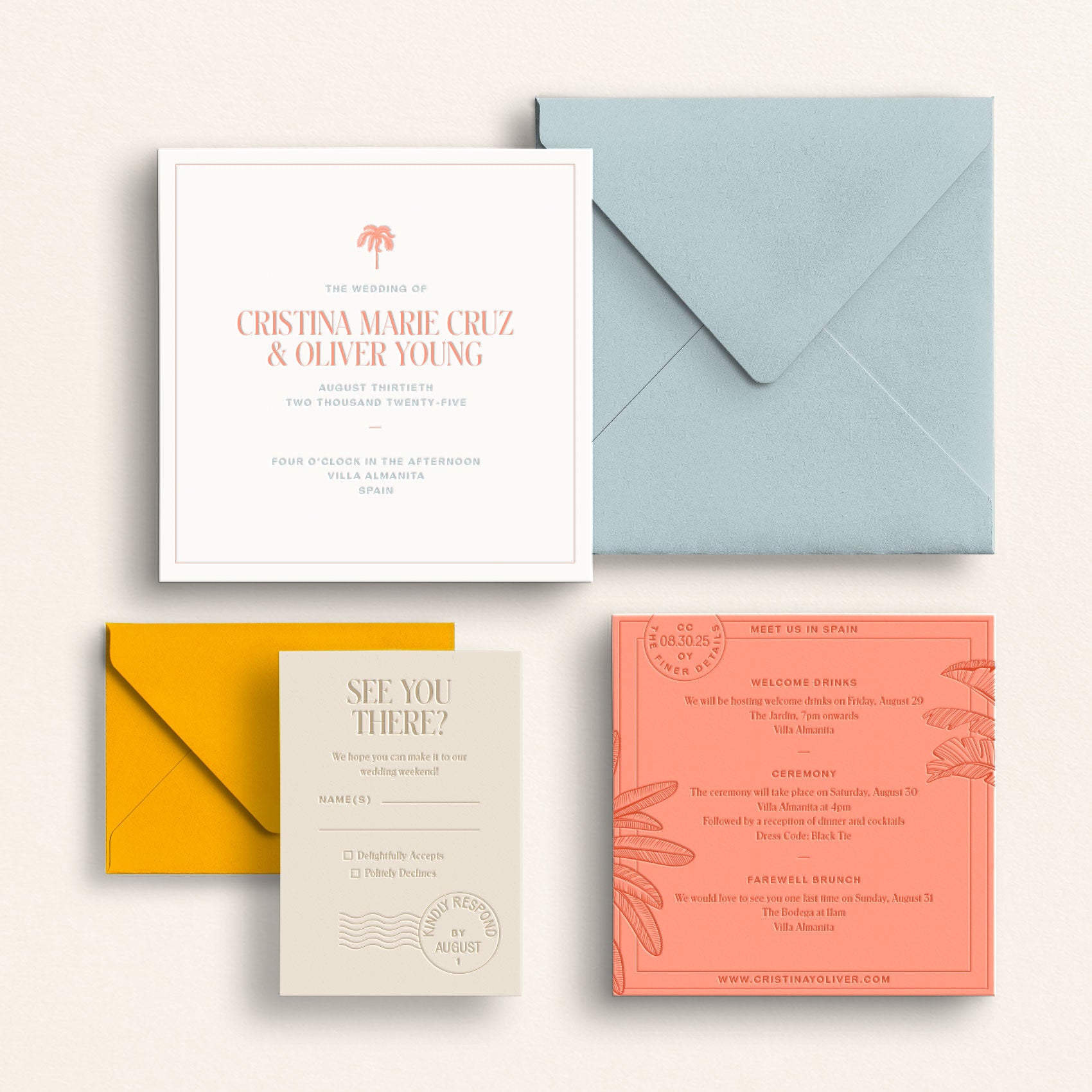 The Passport Collection: Invitation Suite with Mail-In Response
