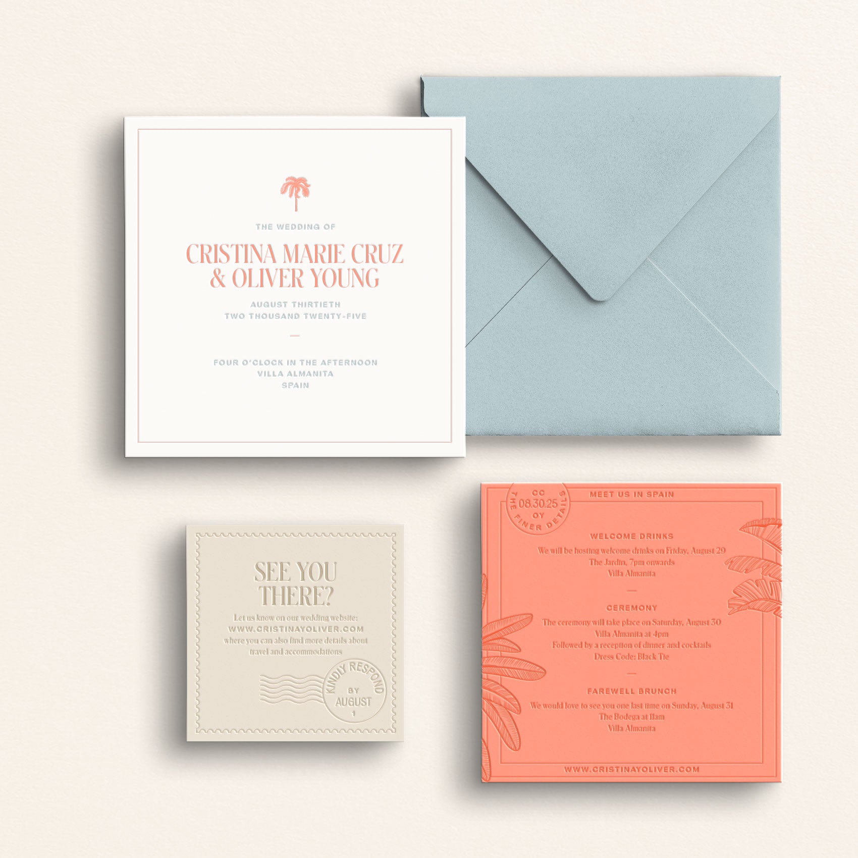 The Passport Collection: Invitation Suite with Online Response Card