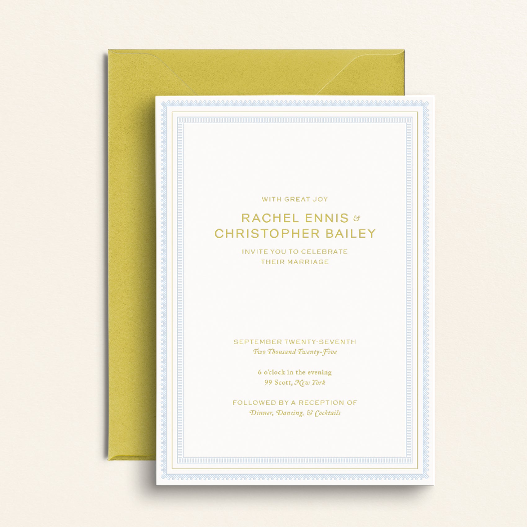 The Craftsman Collection: Invitation and Envelopes