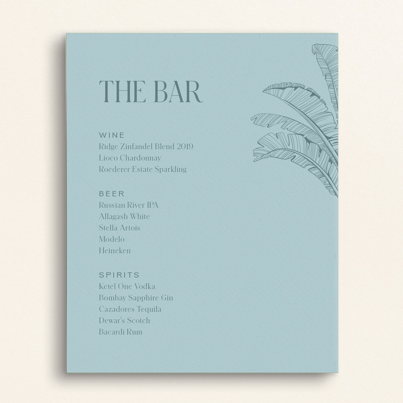 The Passport Collection: Bar Menu
