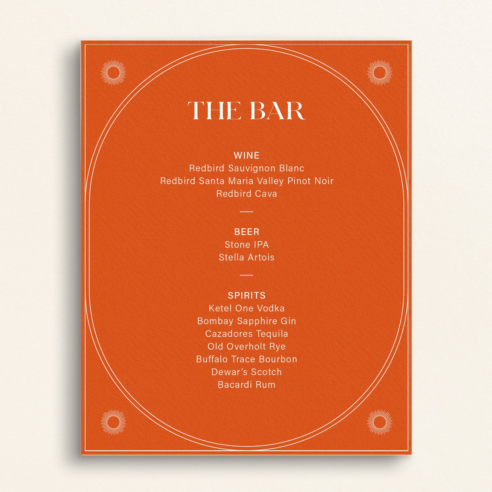 The Bohemia Collection: Bar Menu