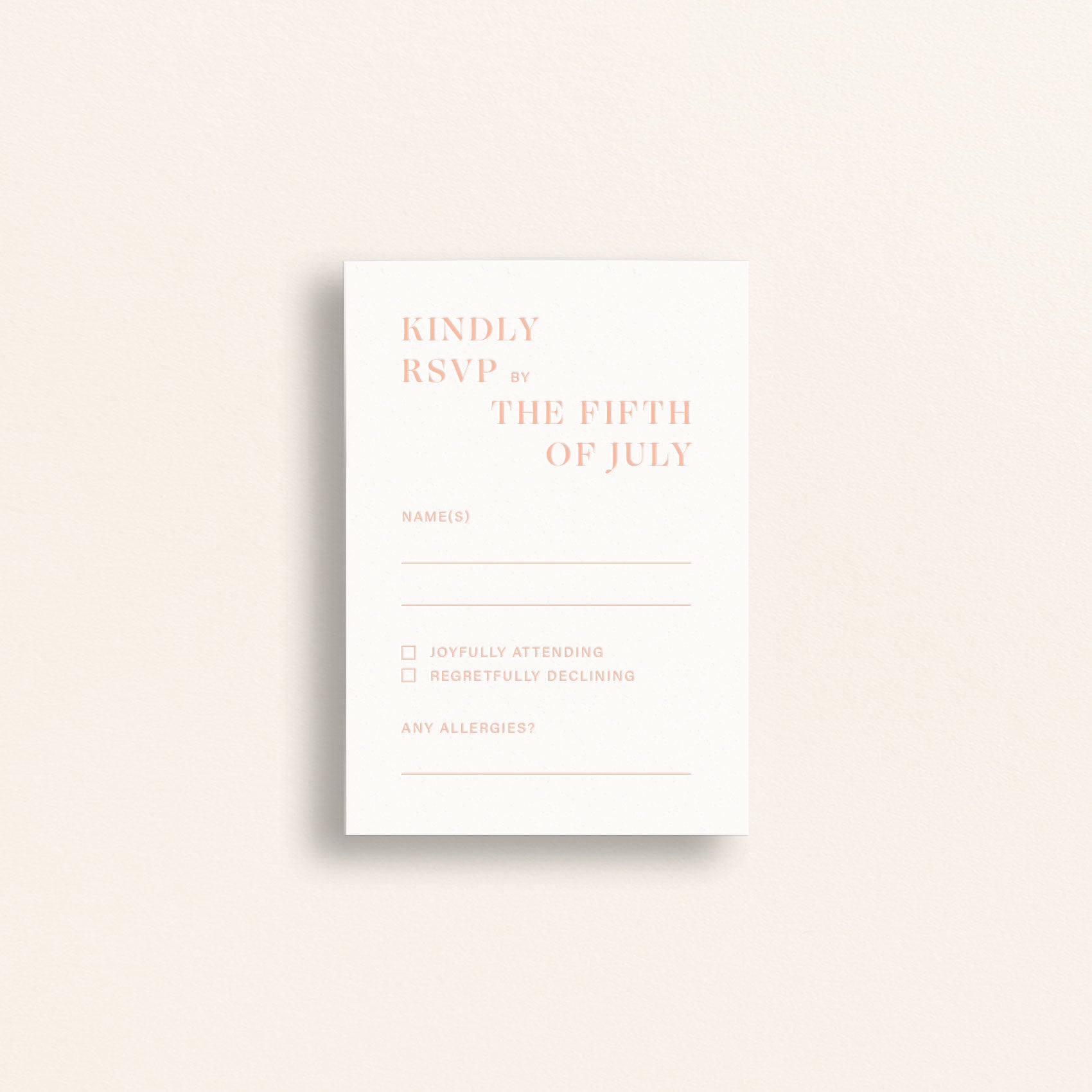 The Editorial Collection: Mail-In RSVP Card