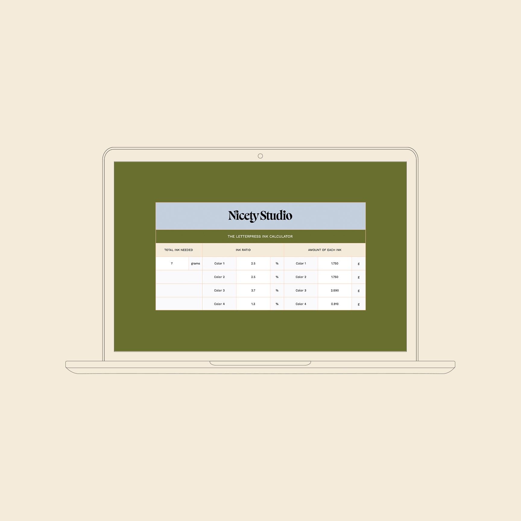 The Letterpress Ink Calculator