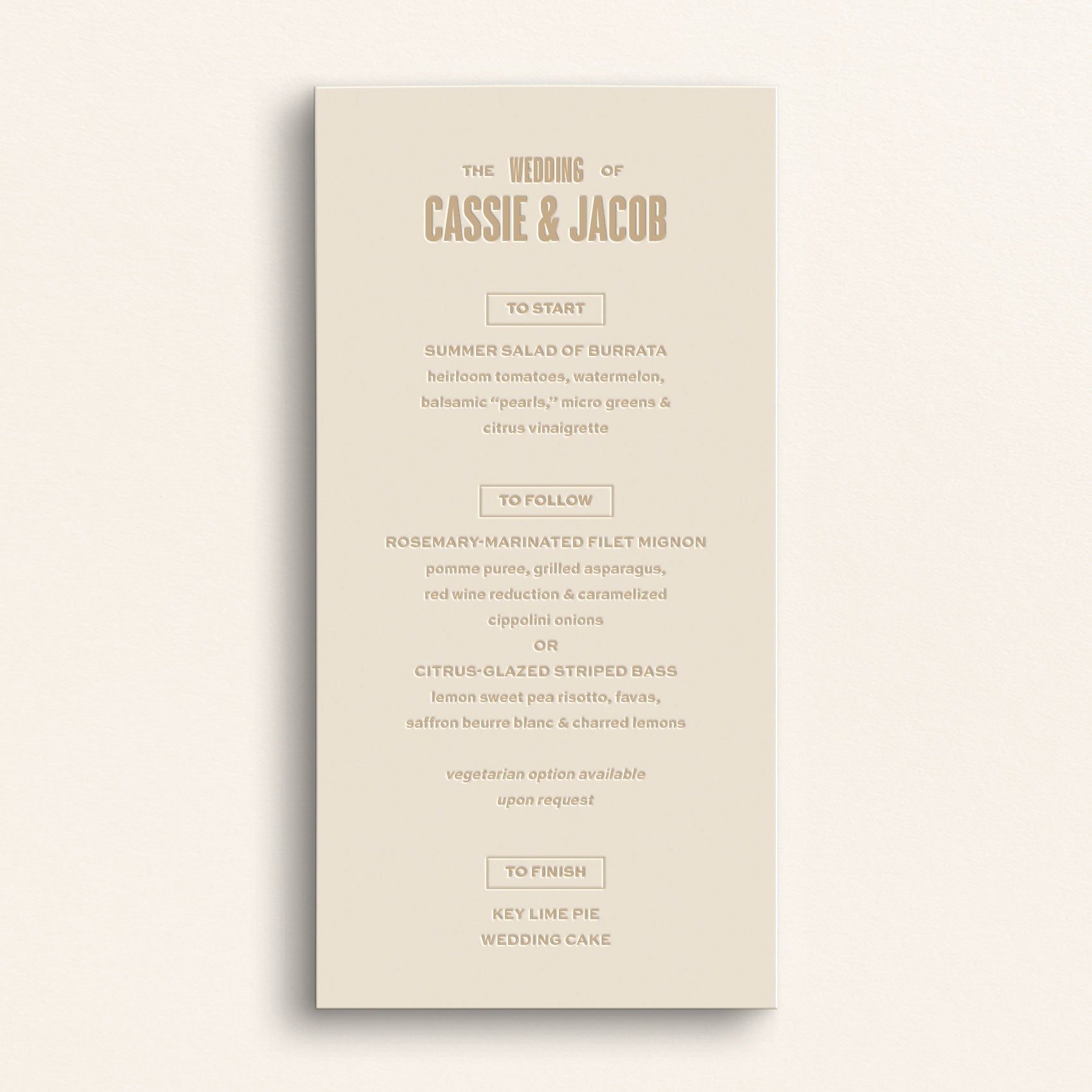 The Resort Collection: Menu