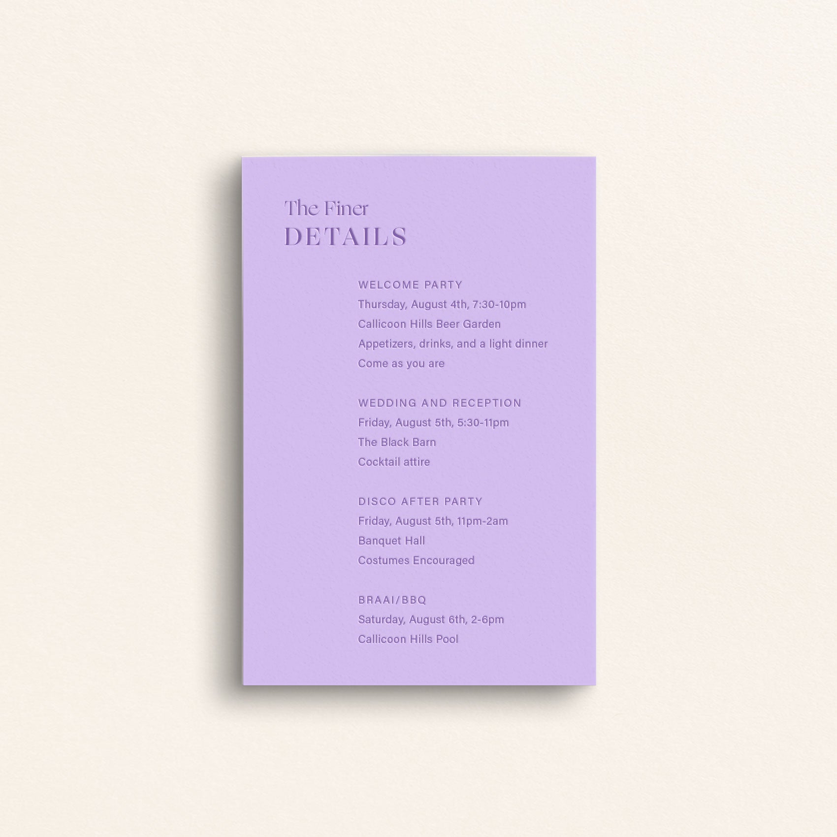 The Editorial Collection: Detail Card