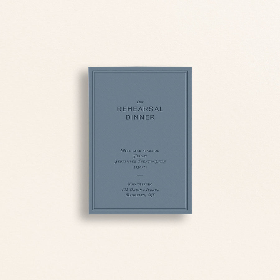 The Craftsman Collection: Rehearsal Dinner Card