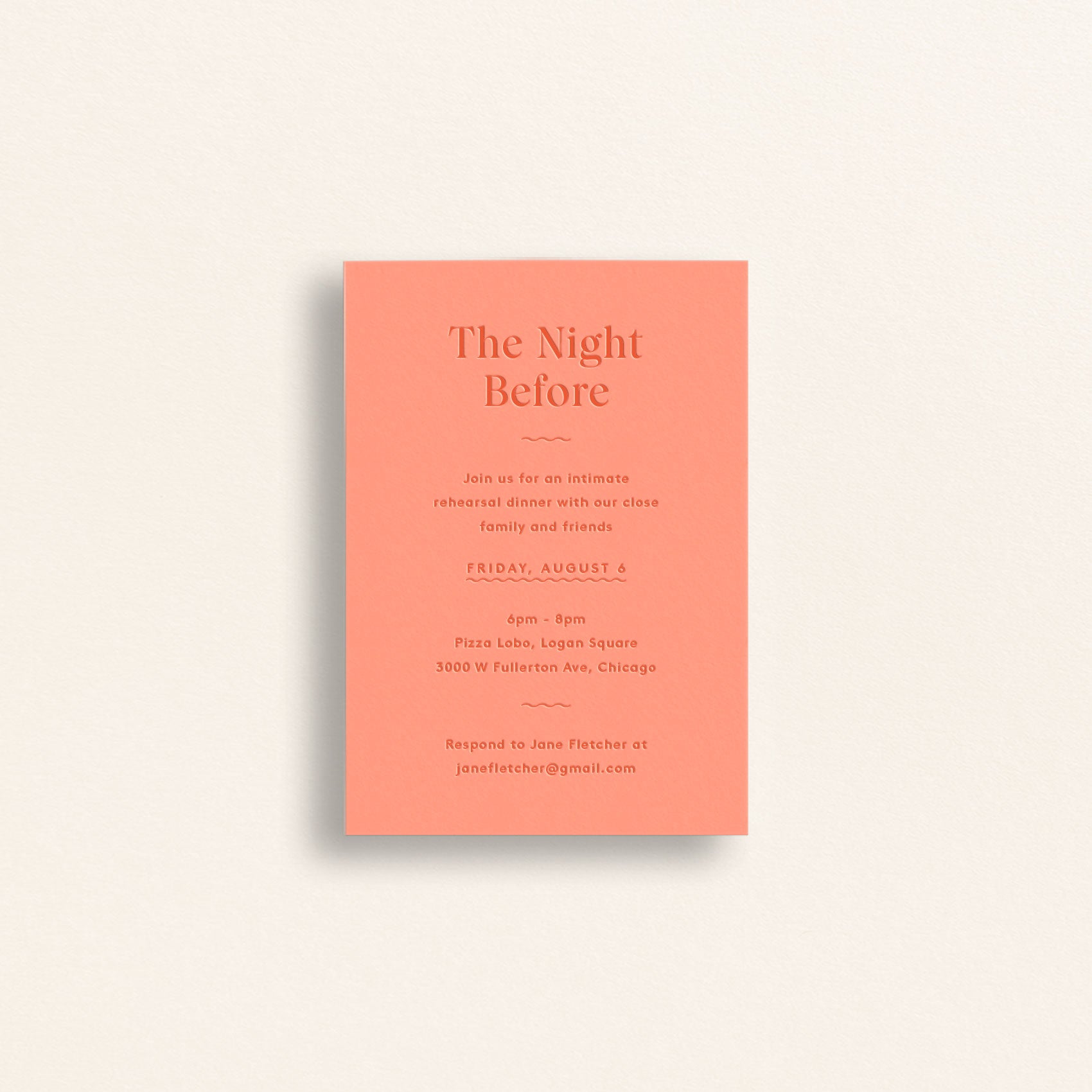 The Play Collection: Rehearsal Dinner Card