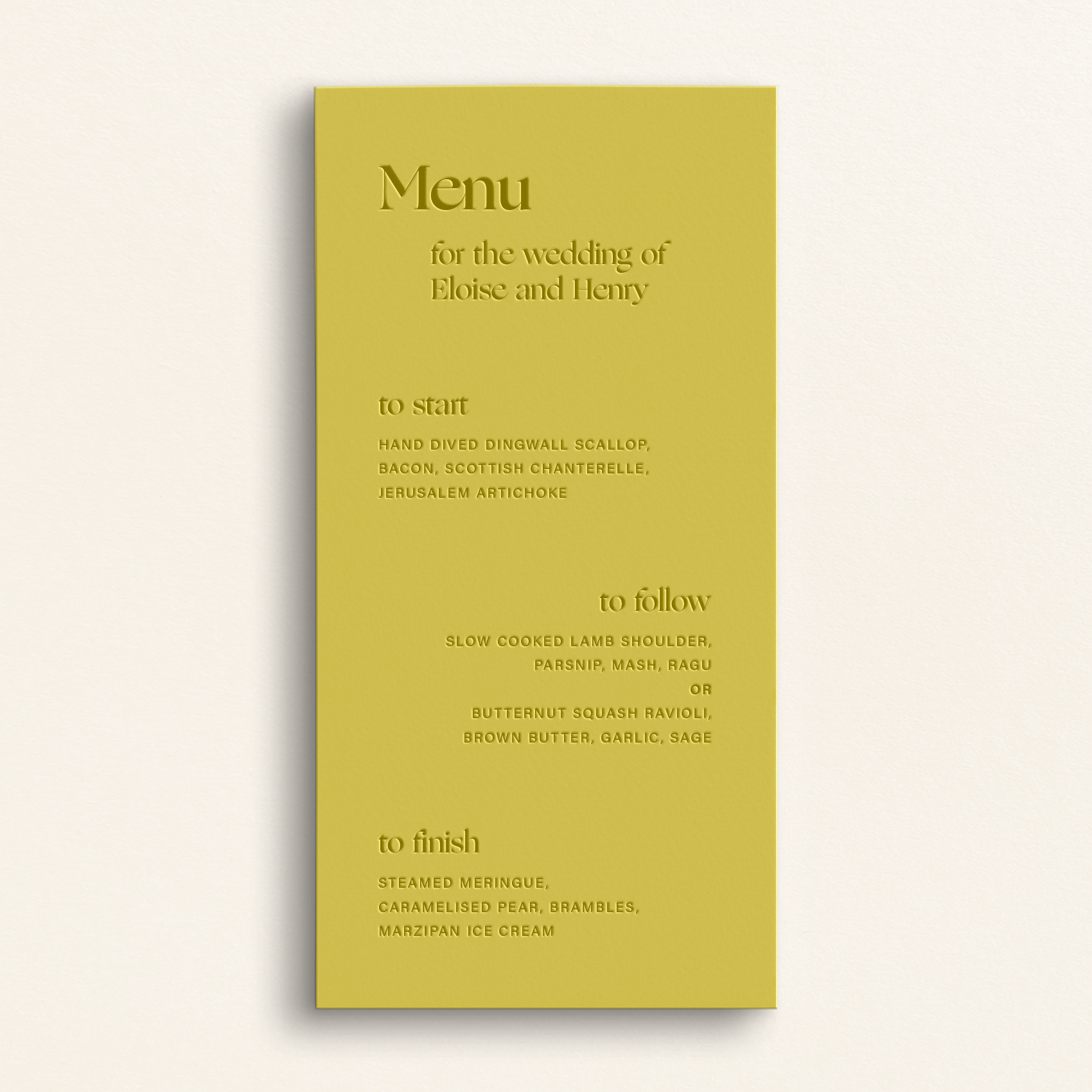 The Editorial Collection: Menu