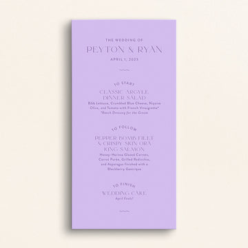 The Contemporary Collection: Menu