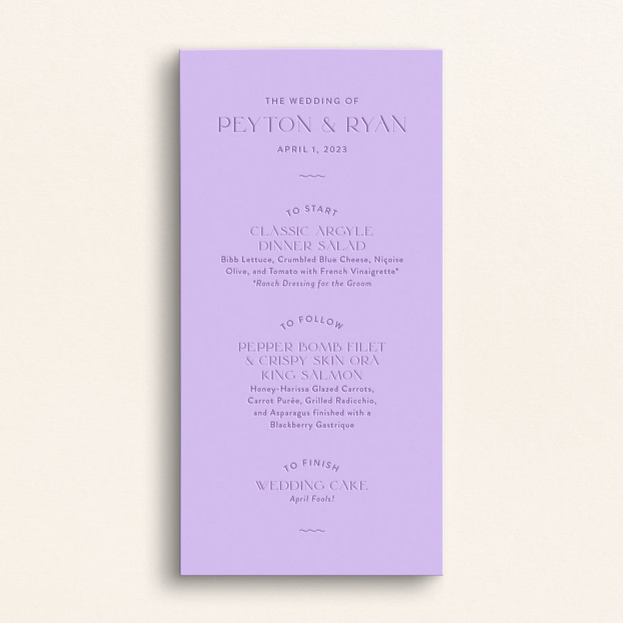 The Contemporary Collection: Menu