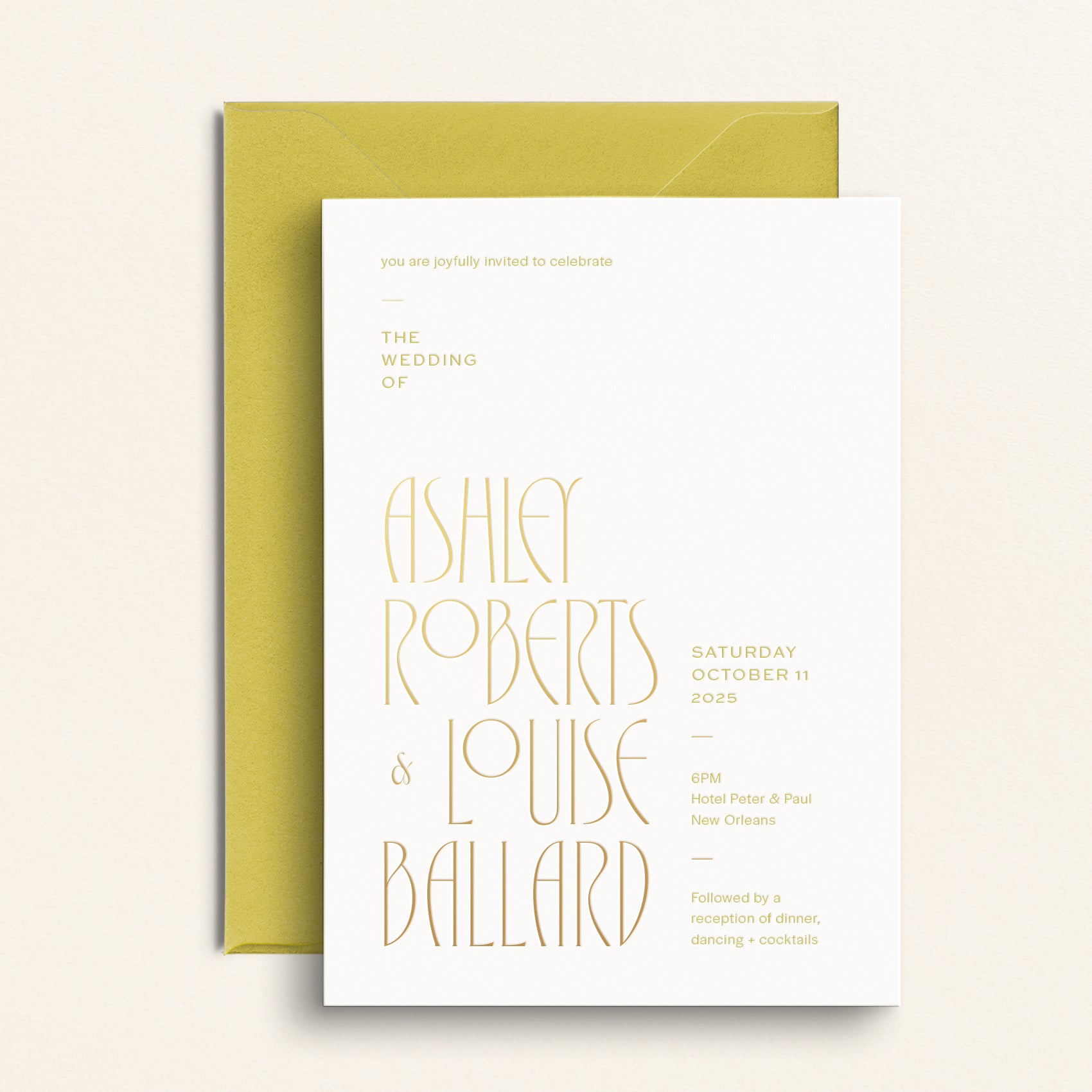 The Nouveau Collection: Invitation and Envelopes