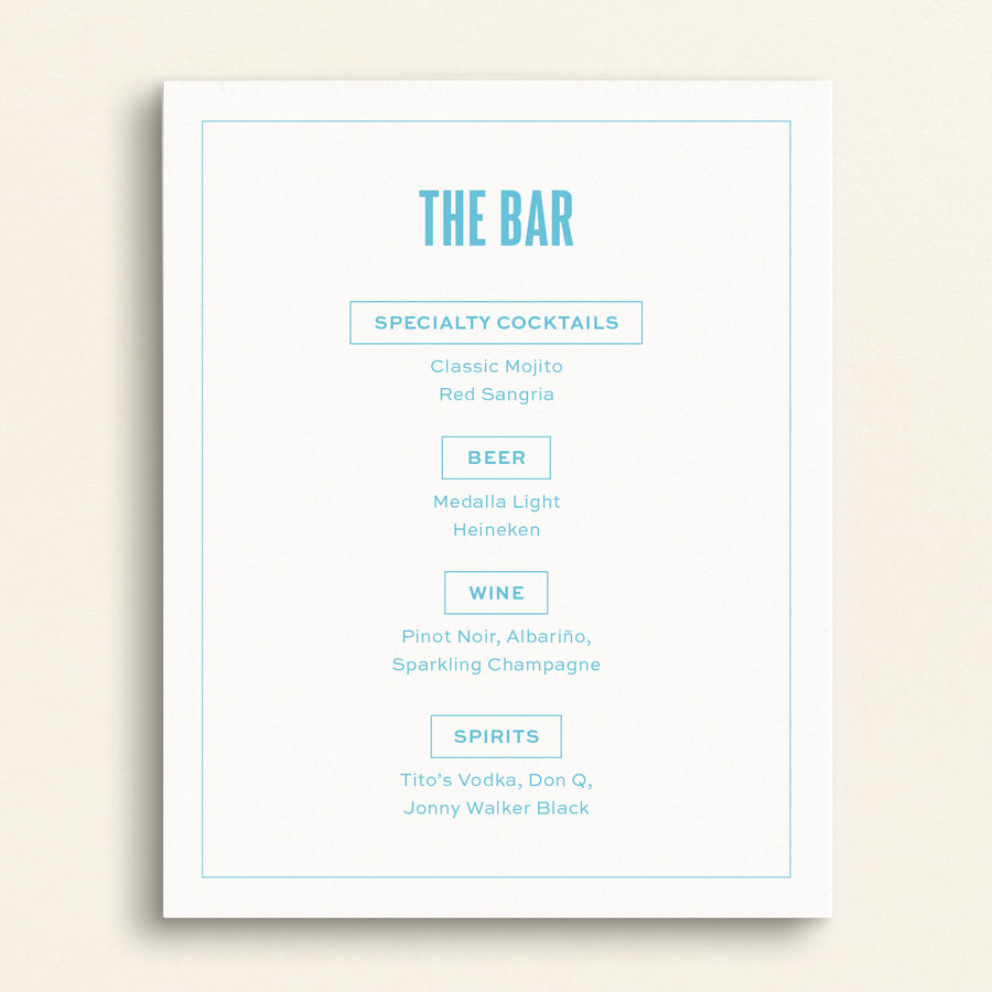 The Resort Collection: Bar Menu