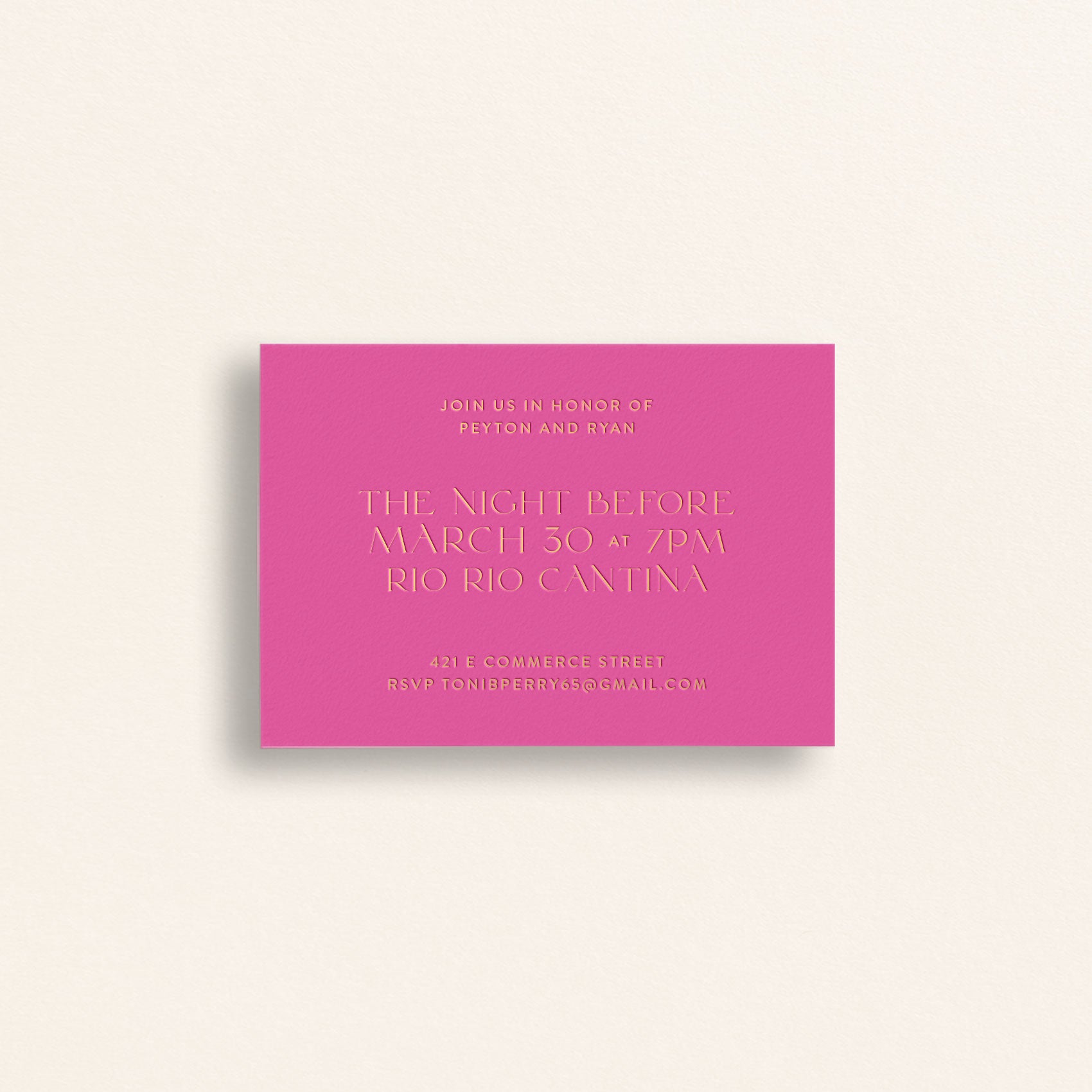 The Contemporary Collection: Rehearsal Dinner Card