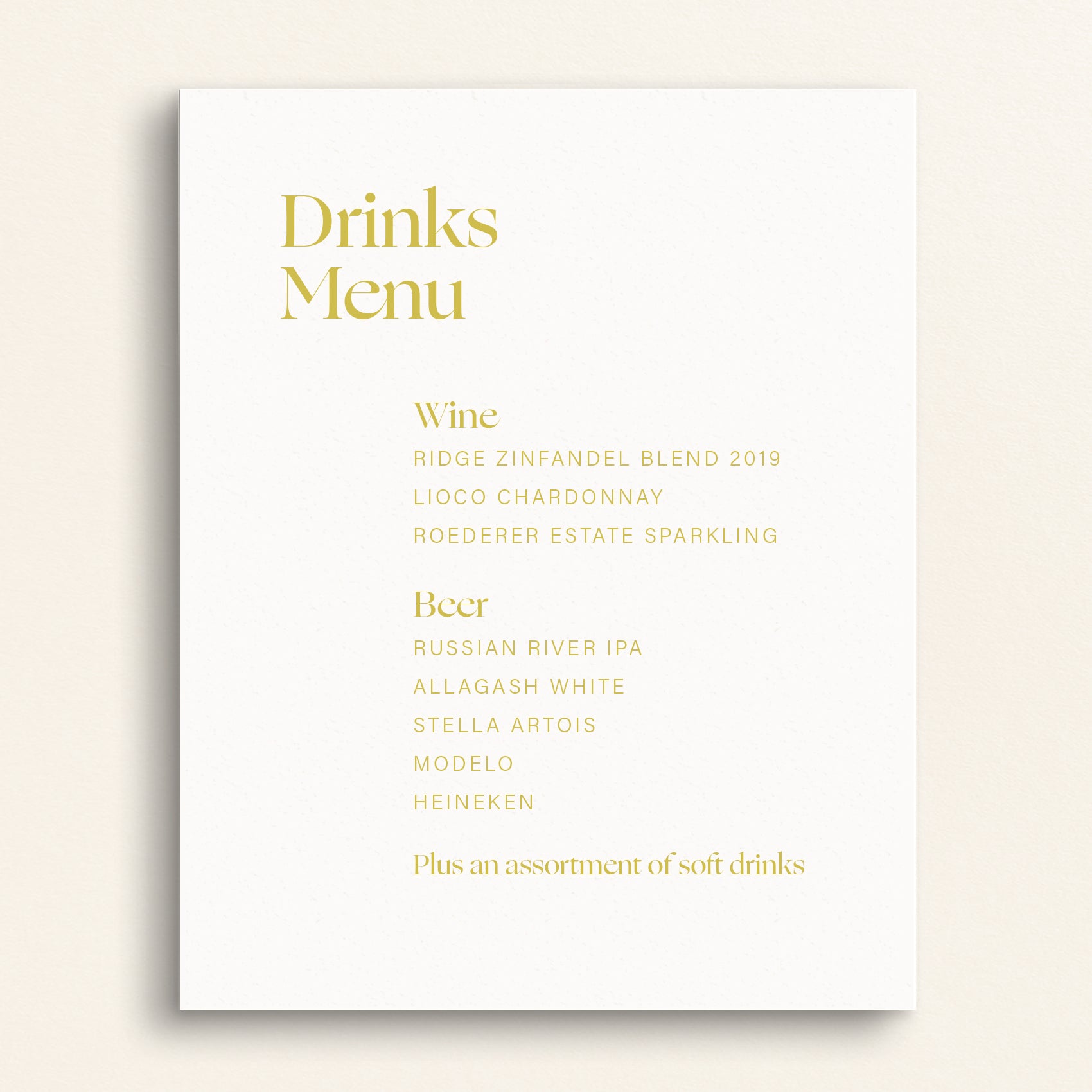 The Editorial Collection: Bar Menu