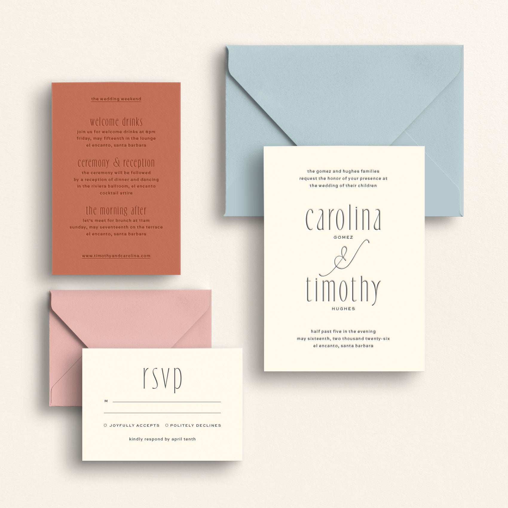 The Kindred Collection: Invitation Suite with Mail-In Response