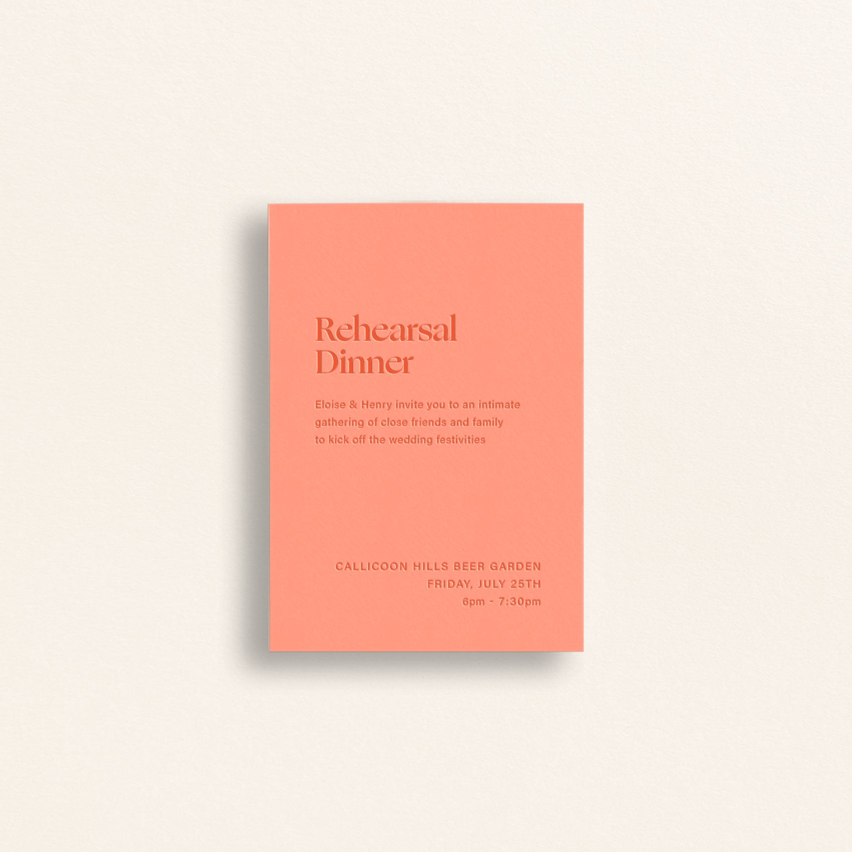 The Editorial Collection: Rehearsal Dinner Card