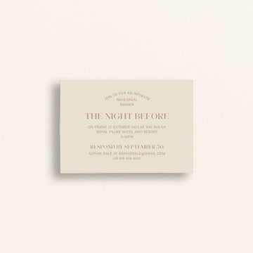 The Bohemia Collection: Rehearsal Dinner Card