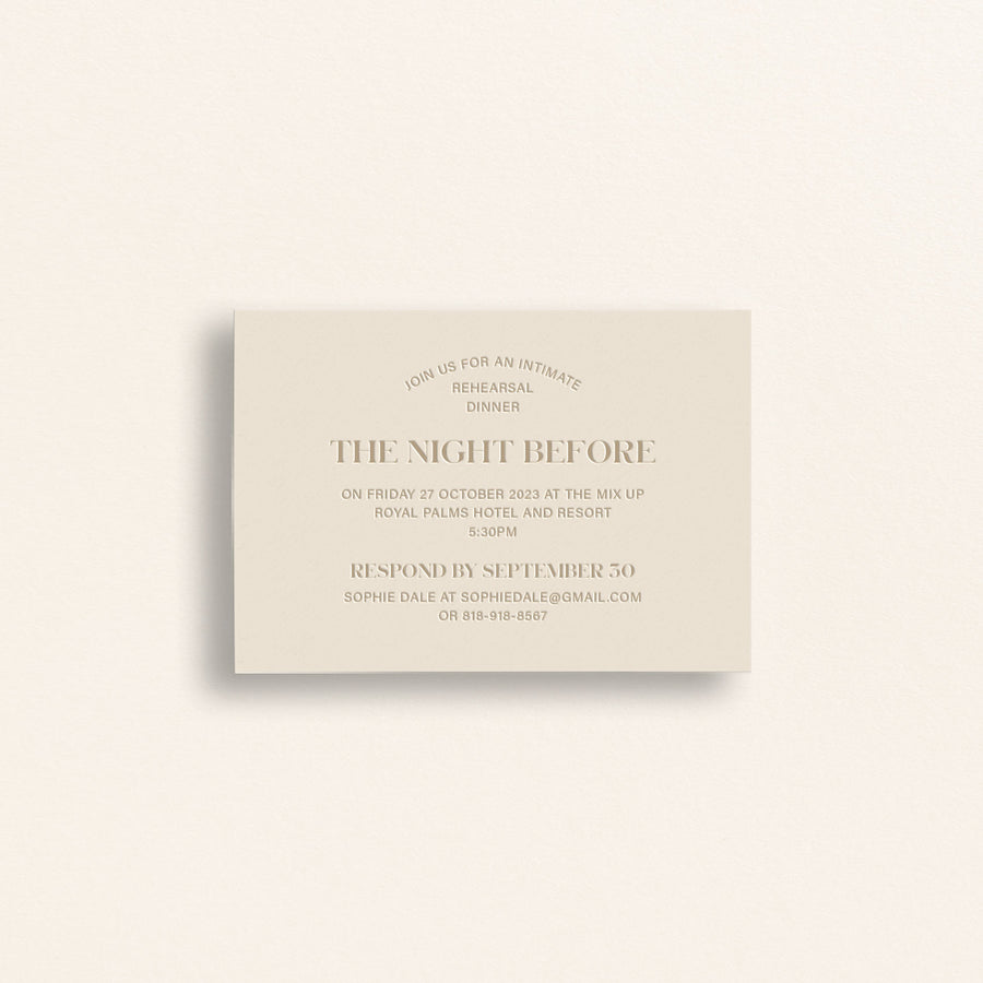 The Bohemia Collection: Rehearsal Dinner Card