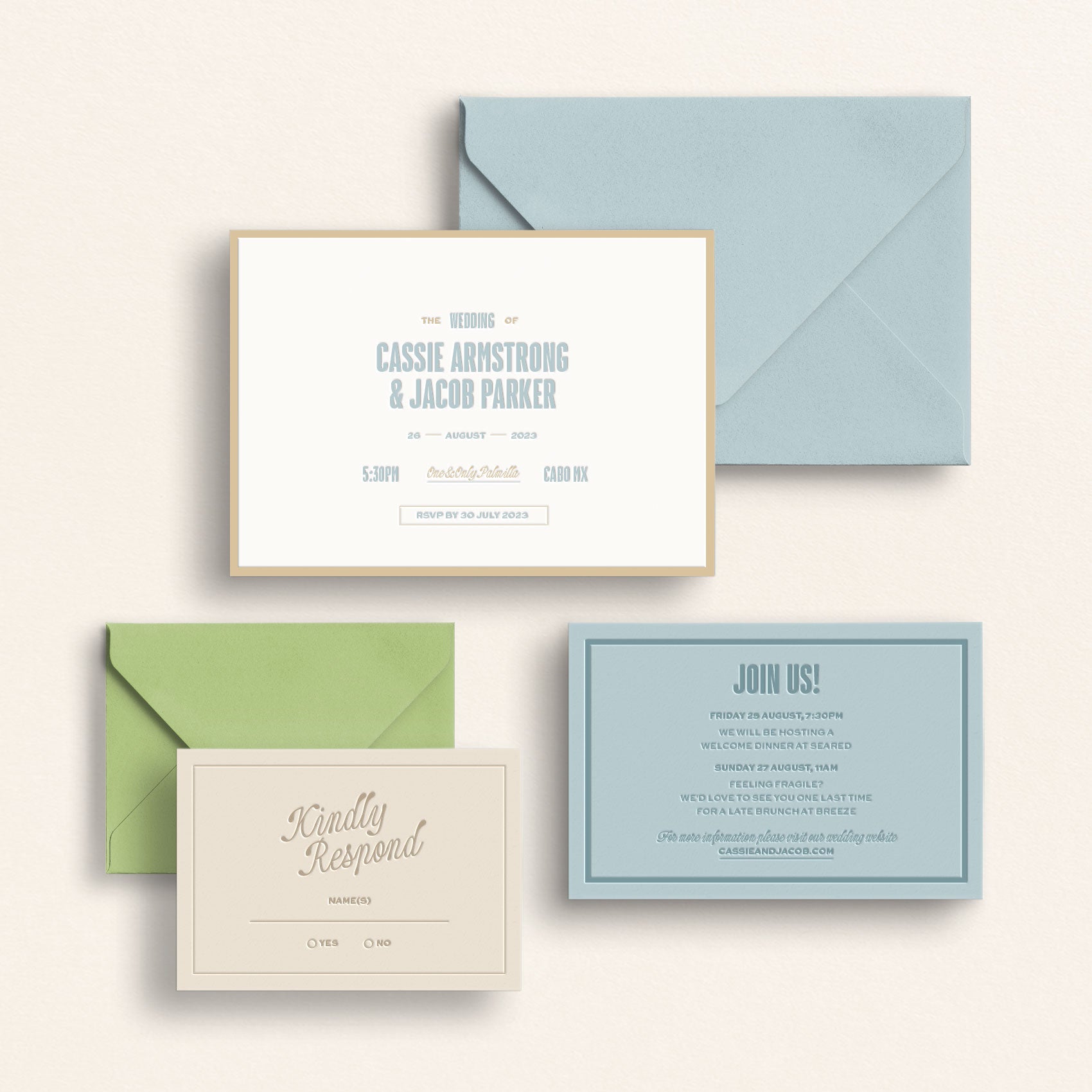 The Resort Collection: Invitation Suite with Mail-In Response