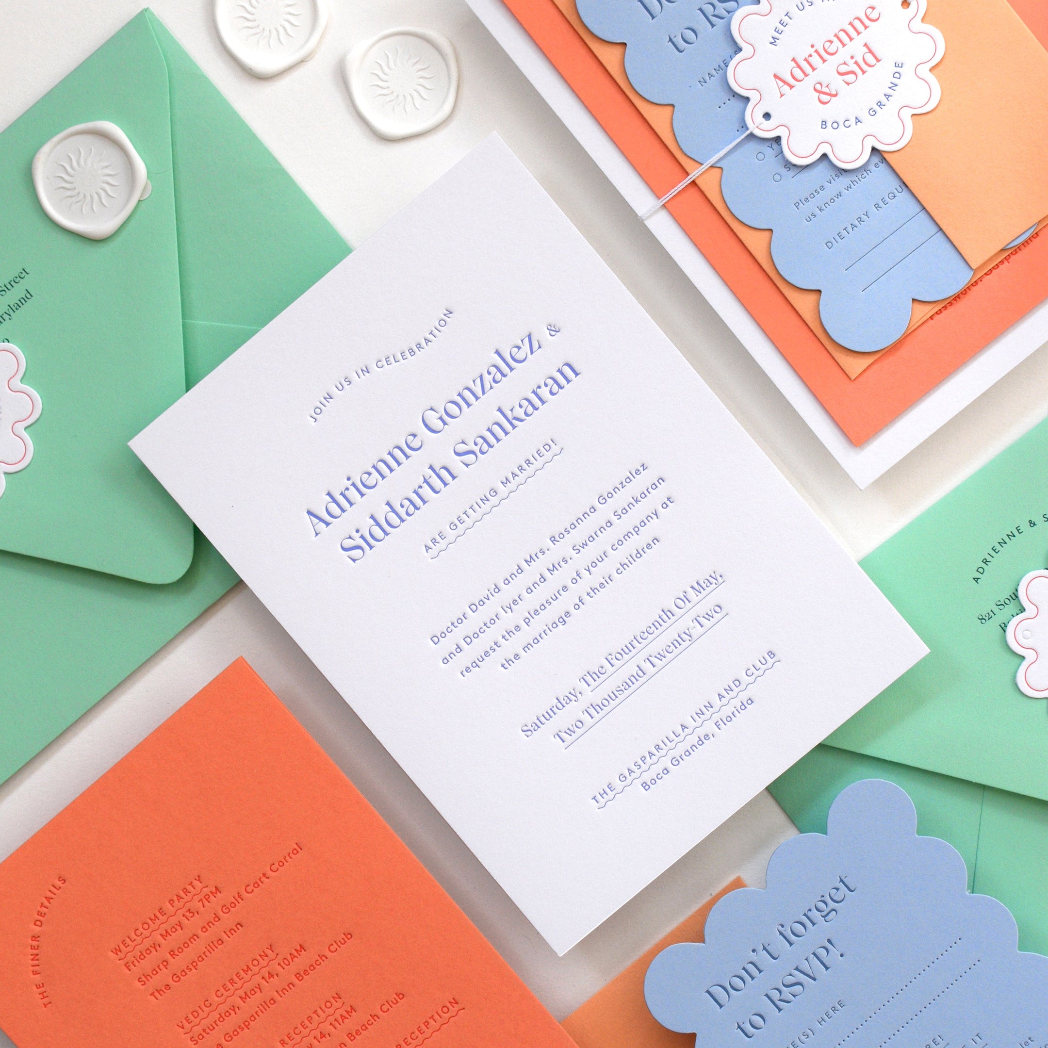 Colorful Wedding Invitation with Shapes