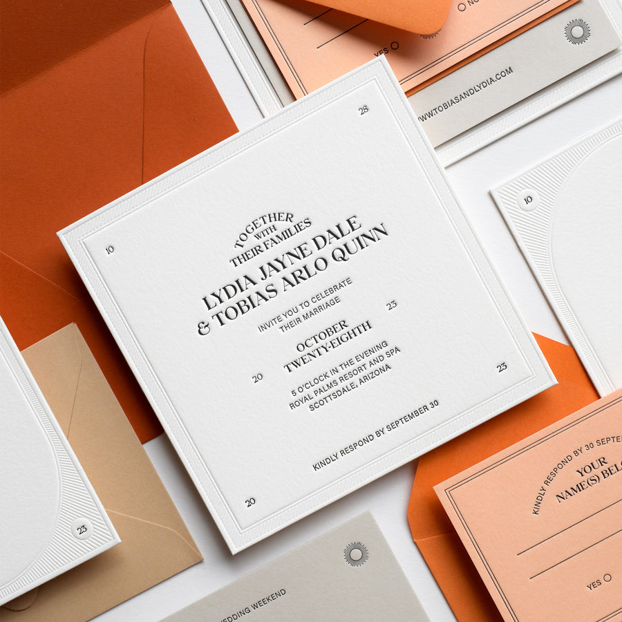 The Bohemia Collection: Invitation Suite with Mail-In Response