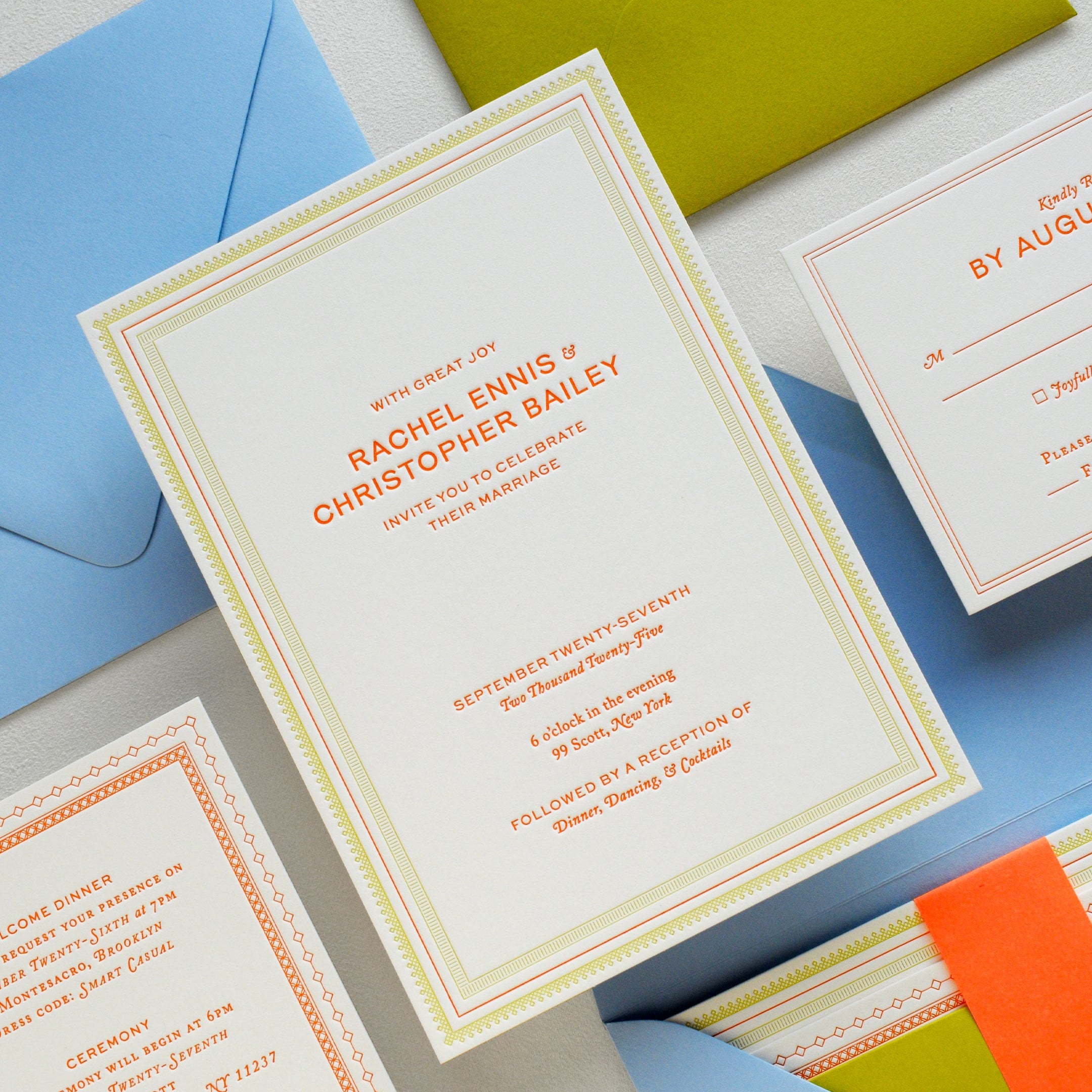 The Craftsman Collection: Invitation Suite with Mail-In Response