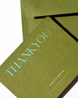 Olive Thank You Cards With Holographic Foil